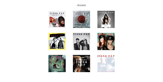 Artist page latest releases section.